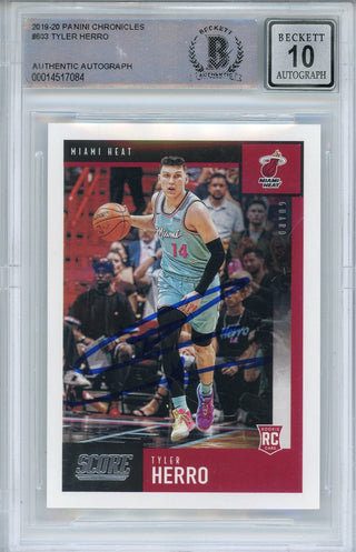 Tyler Herro Autographed 2019-20 Panini Chronicles Rookie Card #603 (BGS 10 Auto)