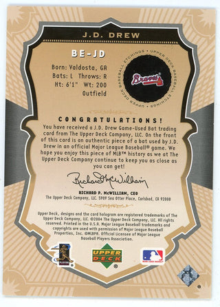 J.D. Drew 2004 Upper Deck Etchings Bat Relic #BE-JD