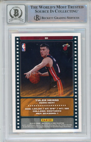 Tyler Herro Autographed 2019-20 Panini Stickers Rookie Card #91 (BGS 10 Auto)