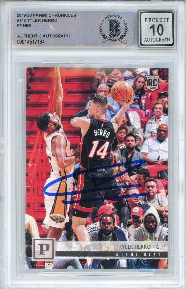 Tyler Herro Autographed 2019-20 Panini Chronicles Rookie Card #115 (BGS 10 Auto)