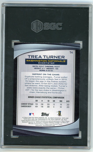 Trea Turner 2016 Topps Gold Label #74 Class 1 Blue SGC 9