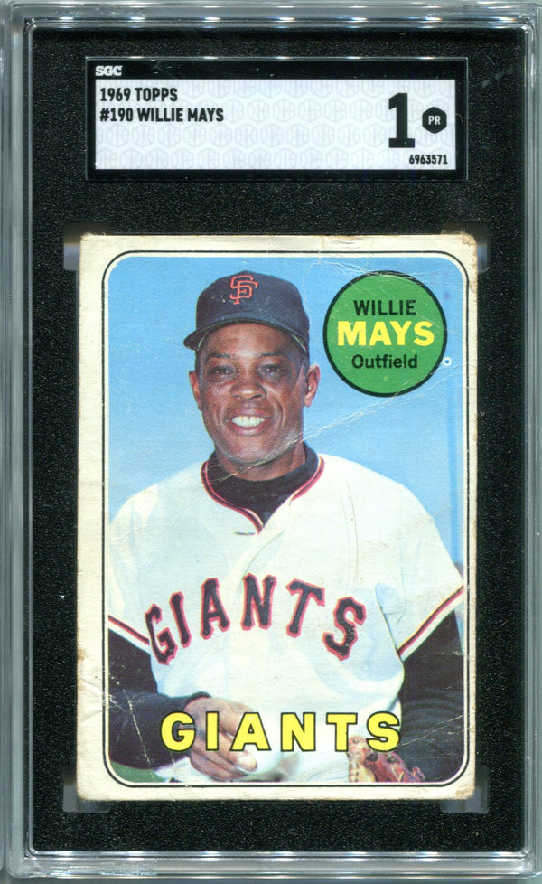 Willie Mays 1969 Topps Card #190 SGC 1 PR