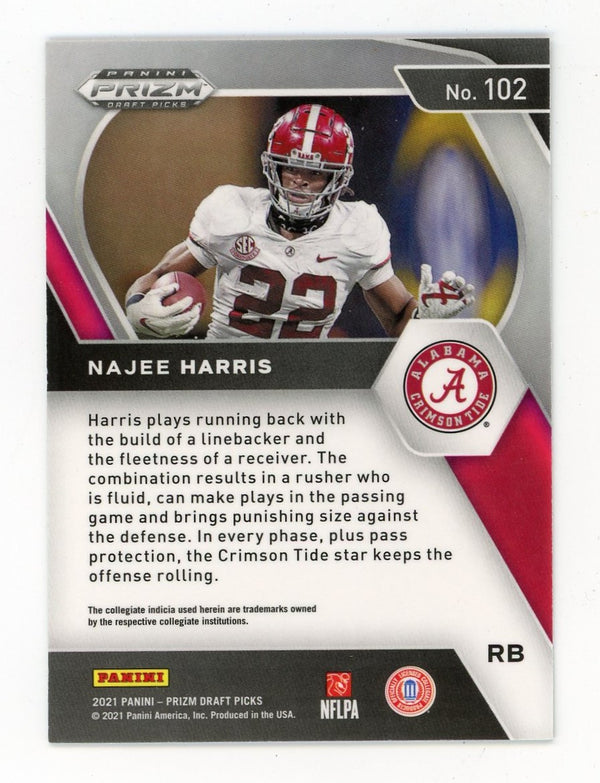 Najee Harris 2021 Panini Prizm Draft Pick #102 Card