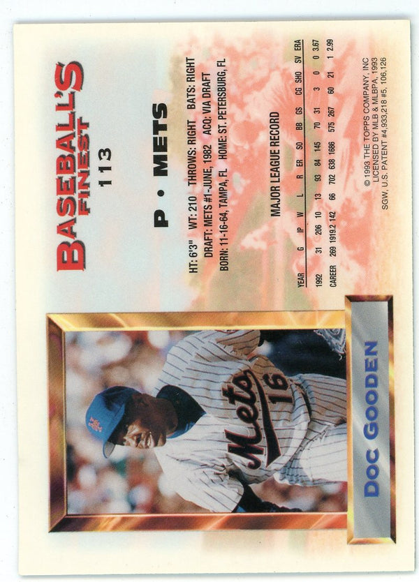 Doc Gooden 1993 Topps Baseball's Finest All-Star #113