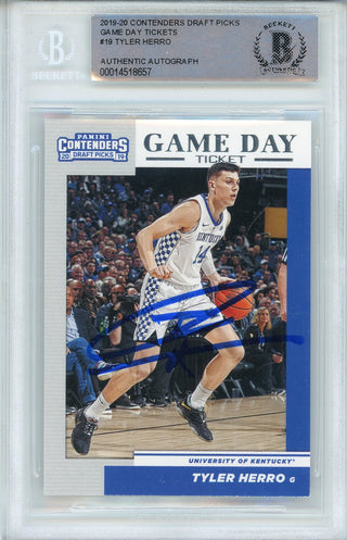 Tyler Herro Autographed 2019-20 Panini Contenders Draft Picks Game Day Tickets Rookie Card #19 (BGS)