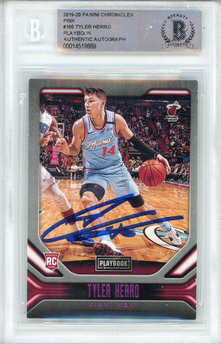 Tyler Herro Autographed 2019-20 Panini Chronicles Playbook Rookie Card #185 (BGS)