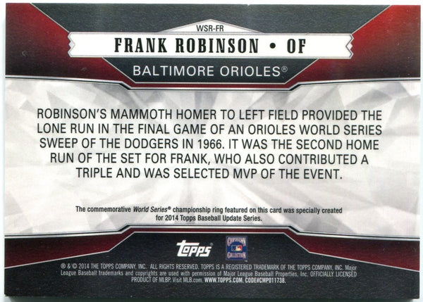 Frank Robinson Topps World Series Champions Ring 2014