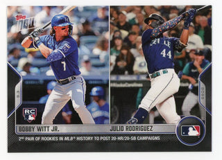 Bobby Witt Jr and Julio Rodriguez 2022 Topps 2nd Pair of Rookies In MLB History # 833 Card