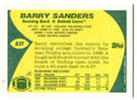 Barry Sanders 1989 Topps Card