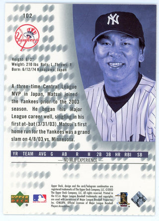 Hideki Matsui 2003 Upper Deck Rookie Hype #102