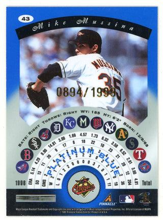 Mike Mussina 1997 Pinnacle Platinum Blue #43