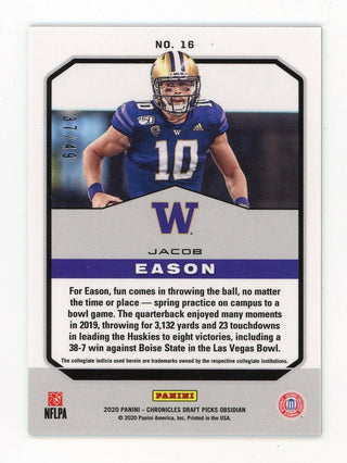 Products Jacob Eason 2020 Panini Purple Obsidian #16 Card 37/49