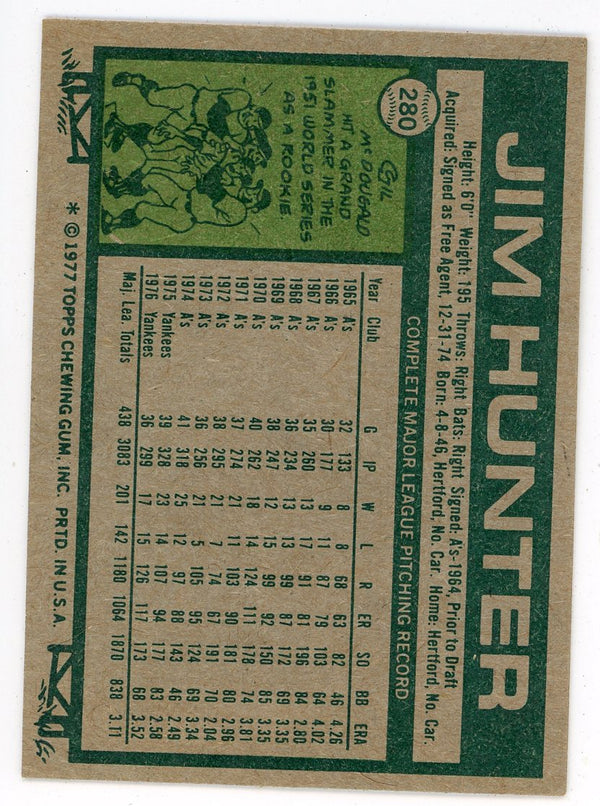 Jim Hunter 1977 Topps #280