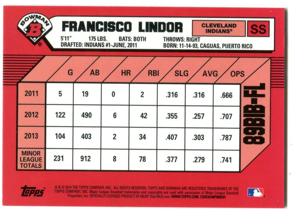 Francisco Lindor Bowman Rookie 2014