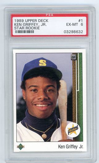 Ken Griffey jr. 1989 Upper Deck #1 Card PSA EX-MT 6