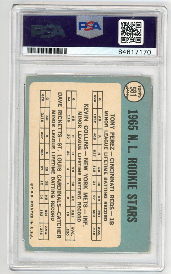 Tony Perez "HOF 2000" Autographed 1965 Topps Rookie Card (PSA Auto GM 10)