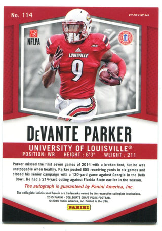 DeVante Parker Panini Prizm Draft Picks Blue 68/75 Auto 2015