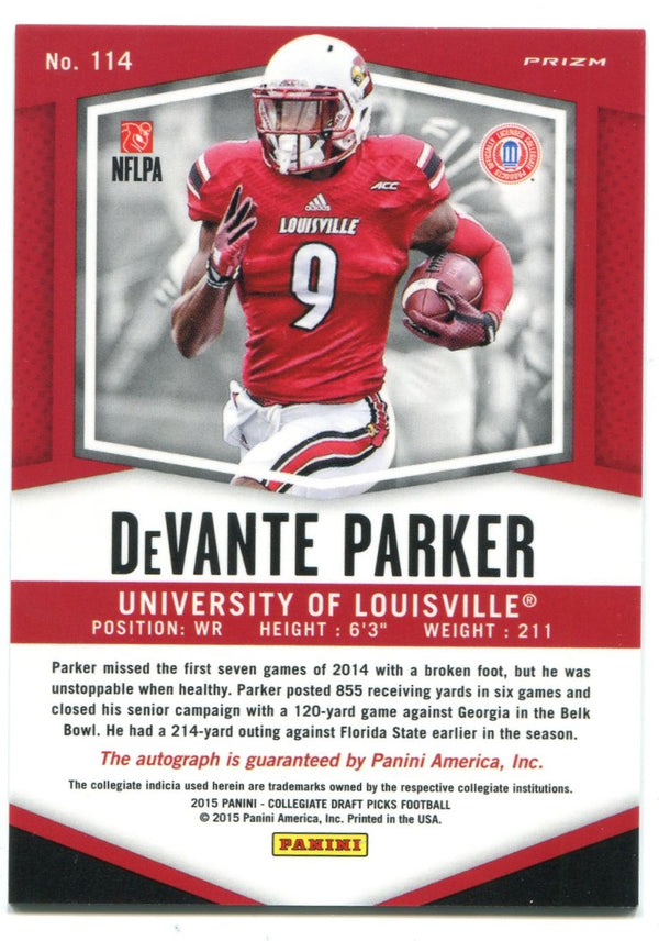 DeVante Parker Panini Prizm Draft Picks Blue 68/75 Auto 2015