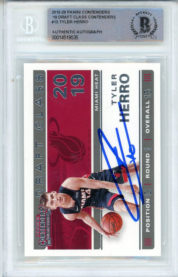 Tyler Herro Autographed 2019-20 Panini Contenders Draft Class Contenders Rookie Card #13 (BGS)