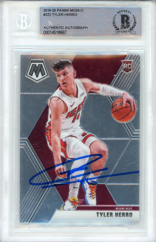 Tyler Herro Autographed 2019-20 Panini Mosaic Rookie Card #223 (BGS)