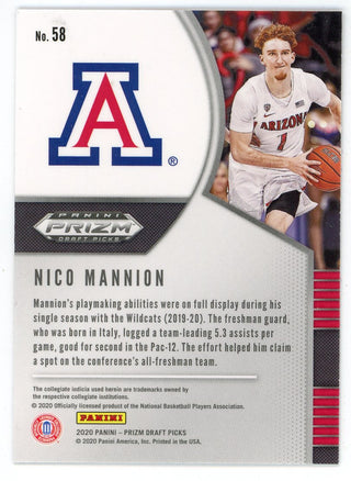 Nico Mannion 2020 Panini Prizm Draft Rookie Card #58