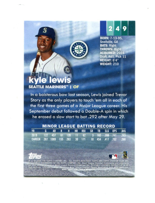 Kyle Lewis 2020 Topps Stadium Club #249 Card