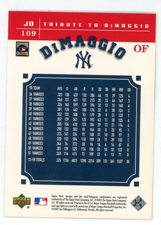 Joe DiMaggio 2002 Upper Deck Tribute to Dimaggio #JD