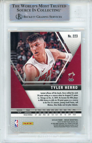 Tyler Herro Autographed 2019-20 Panini Mosaic Rookie Card #223 (BGS)