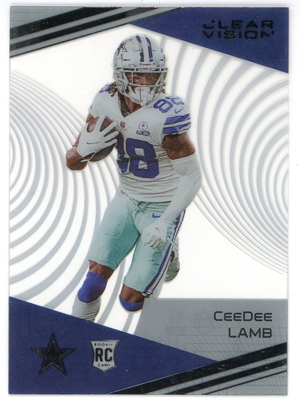 CeeDee Lamb 2020 Panini Chronicles Clear Vision Rookie Card #CV-13