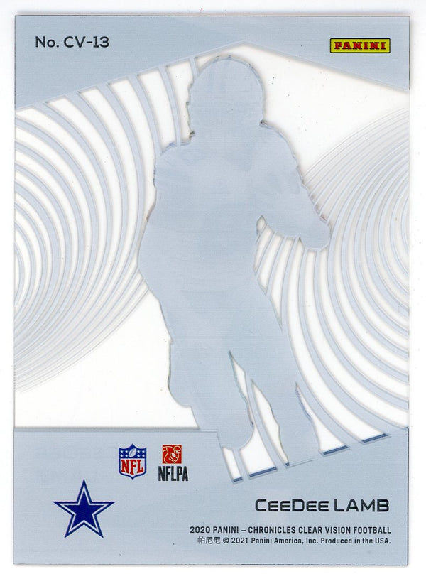 CeeDee Lamb 2020 Panini Chronicles Clear Vision Rookie Card #CV-13