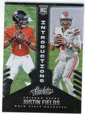 Justin Fields 2021 Panini Absolute Football Introductions Silver #INT-8 RC