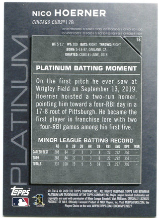 Nico Hoerner Bowman Platinum Rookie 2020