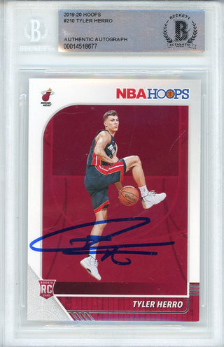 Tyler Herro Autographed 2019-20 Panini Hoops Rookie Card #210 (BGS)