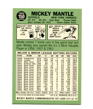 Mickey Mantle 1996 Topps Commemorative Set #150 Card