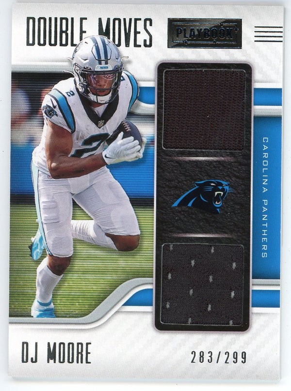 DJ Moore 2021 Panini Playbook Patch Relic Double Moves Card #DM-DMO