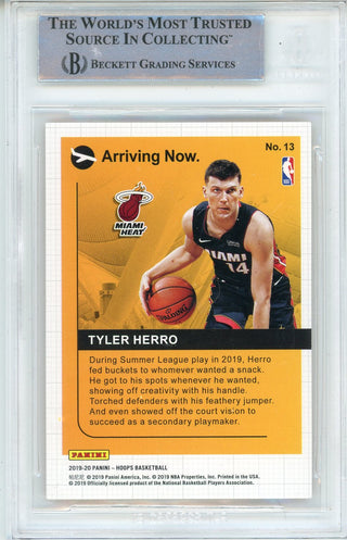 Tyler Herro Autographed 2019-20 Panini Hoops Arriving Now Rookie Card #13 (BGS)