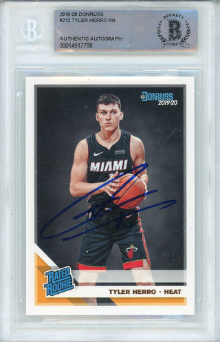 Tyler Herro Autographed 2019-20 Panini Donruss Rookie Card #212 (BGS)