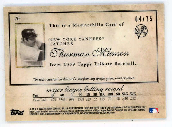 Thurman Munson 2009 Topps Tribute Bat Relic #20