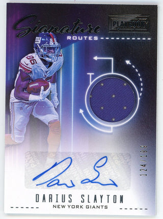 Darius Slayton Autographed 2020 Panini Signature Routes Patch Relic Card #SR-DS