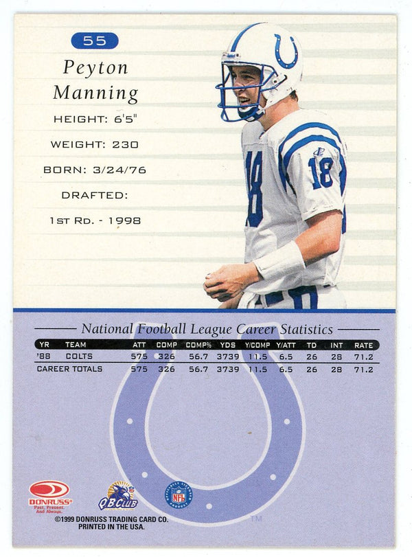 Peyton Manning 1999 Donruss Card #55