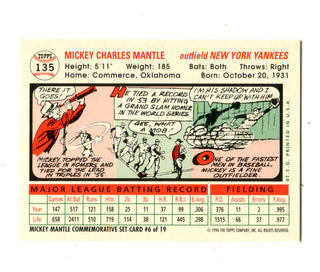 Mickey Mantle 1996 Topps Commemorative Set #135 Card