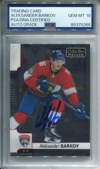 Aleksander Barkov Autographed O-Pee-Chee Card PSA Auto Grade 10