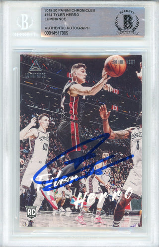 Tyler Herro Autographed 2019-20 Panini Chronicles Luminance Rookie Card #154 (BGS)