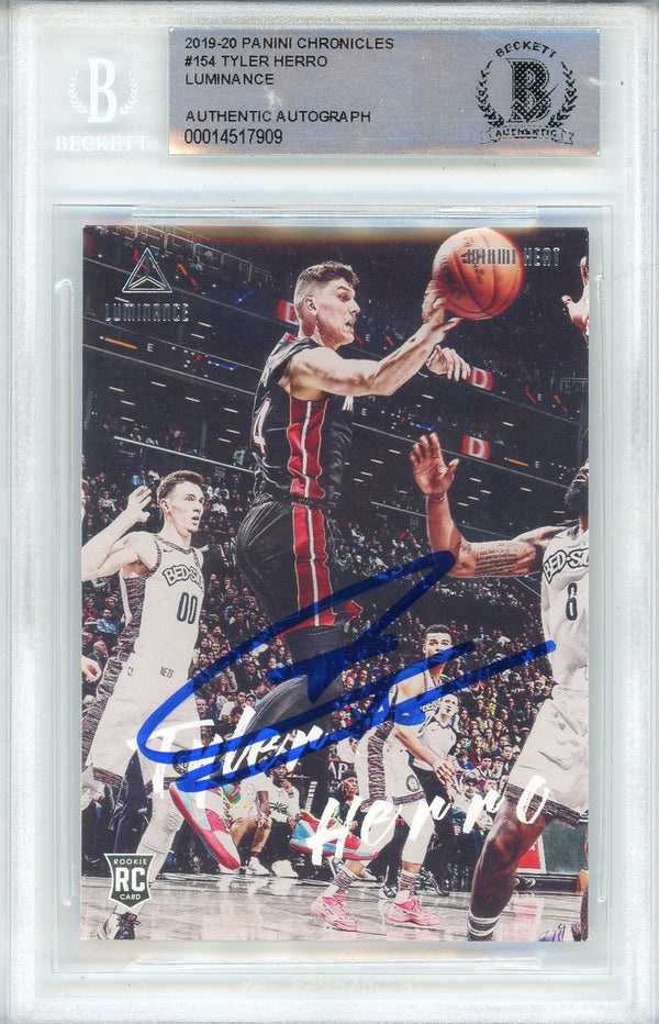 Tyler Herro Autographed 2019-20 Panini Chronicles Luminance Rookie Card #154 (BGS)