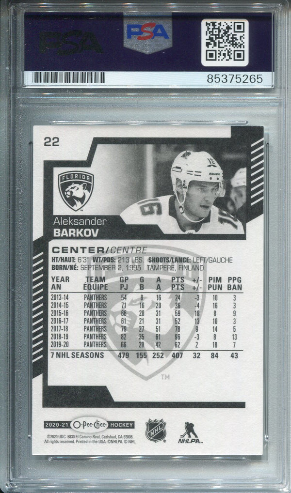 Aleksander Barkov Autographed O-Pee-Chee Card PSA Auto Grade 10