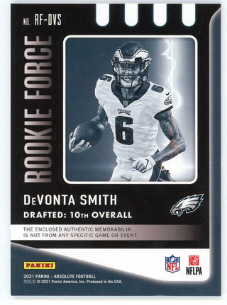 DeVonta Smith 2021 Panini Absolute Rookie Force Card #RF-DVS