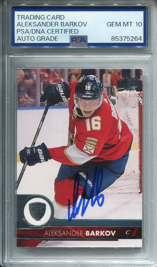 Aleksander Barkov Autographed Upper Deck Card PSA Auto Grade 10