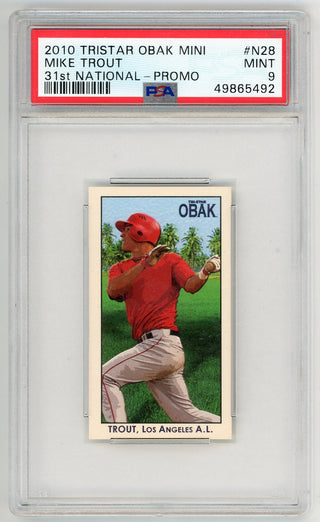 Mike Trout 2010 Tristar Obak Mini 31st National #N28 PSA MT 9