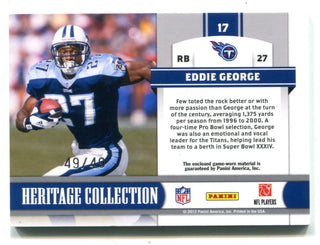 Eddie George 2012 Panini Heritage Collection #17 Jersey Card