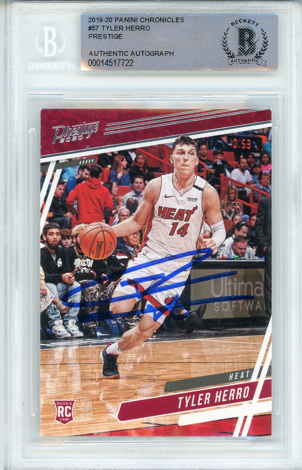 Tyler Herro Autographed 2019-20 Panini Chronicles Prestige Rookie Card #57 (BGS)